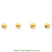 14K Gold Set Of 4, 4mm Beads