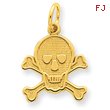 14K Gold Skull & Bones Charm