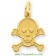 14K Gold Skull & Bones Charm