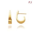 14K Gold Sm. Polished J-Hoop Earrings