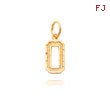 14K Gold Small Diamond-Cut Number 0 Charm