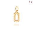 14K Gold Small Diamond-Cut Number 0 Charm