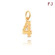 14K Gold Small Diamond-Cut Number 4 Charm