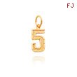 14K Gold Small Diamond-Cut Number 5 Charm