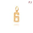 14K Gold Small Diamond-Cut Number 6 Charm