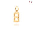 14K Gold Small Diamond-Cut Number 8 Charm