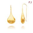 14K Gold Small Polished Abstract Wire Earrings