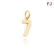 14K Gold Small Polished Number 7 Charm