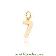14K Gold Small Polished Number 7 Charm