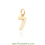 14K Gold Small Polished Number 7 Charm