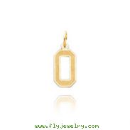 14K Gold Small Satin Number 0 Charm