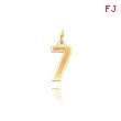 14K Gold Small Satin Number 7 Charm