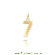 14K Gold Small Satin Number 7 Charm