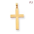 14k Gold Solid Cross Pendant
