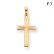 14k Gold Solid Cross Pendant