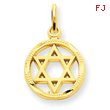 14K Gold Solid Polished Star Of David Charm