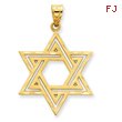 14K Gold Solid Satin Star of David Charm