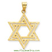 14K Gold Solid Satin Star of David Charm