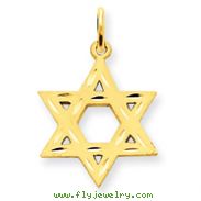 14K Gold Solid Satin Star of David Charm