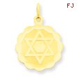 14K Gold Solid Star of David Disc Charm