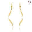 14K Gold Spiral Drop Earrings