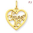 14K Gold Sweet 16 Charm