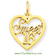 14K Gold Sweet 16 Charm