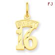 14K Gold Sweet 16 Charm