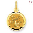 14K Gold Sweet Sixteen Disc Charm