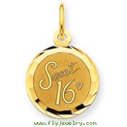 14K Gold Sweet Sixteen Disc Charm