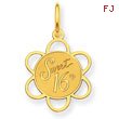 14K Gold Sweet Sixteen Disc Charm