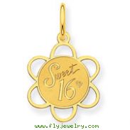 14K Gold Sweet Sixteen Disc Charm