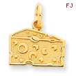 14K Gold Swiss Cheese Charm