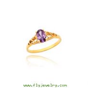 14K Gold Synthetic Amethyst Ring