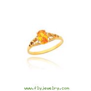 14K Gold Synthetic Citrine Ring