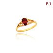 14K Gold Synthetic Garnet Ring