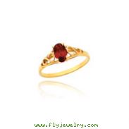 14K Gold Synthetic Garnet Ring