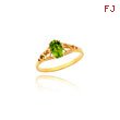 14K Gold Synthetic Peridot Ring