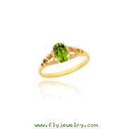 14K Gold Synthetic Peridot Ring