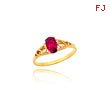 14K Gold Synthetic Ruby Ring