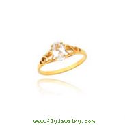 14K Gold Synthetic White Spinel Ring