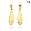 14K Gold Tear Drop Dangle Post Earrings