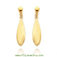 14K Gold Tear Drop Dangle Post Earrings
