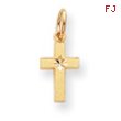 14K Gold Tiny Cross Charm