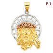 14K Gold Tri Color Jesus Pendant