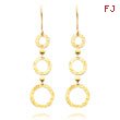 14K Gold Triple Circle Dangle Earrings