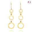 14K Gold Triple Circle Dangle Earrings