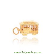 14K Gold Trolley Charm