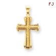 14K Gold Twisted Cross Pendant