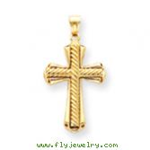 14K Gold Twisted Cross Pendant